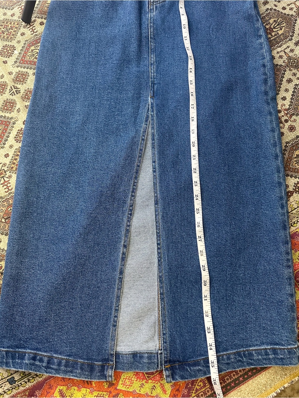 Steve Madden Blue Denim Midi Skirt NWT Size Small High Rise Straight Column - Picture 6 of 6